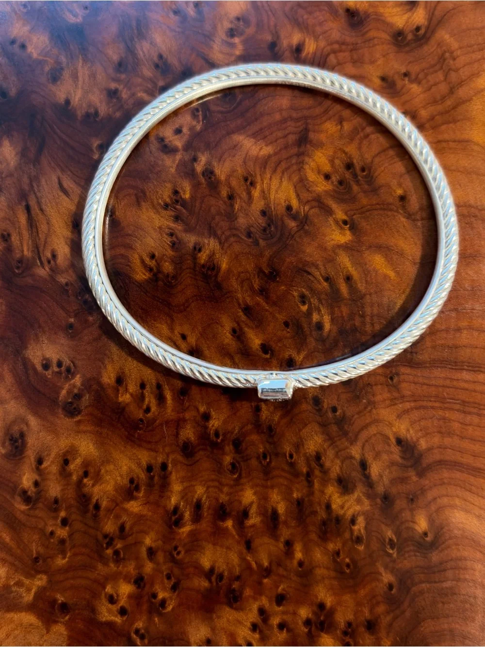 David Yurman Sterling Silver Diamond Confetti Cable Classic Bangle